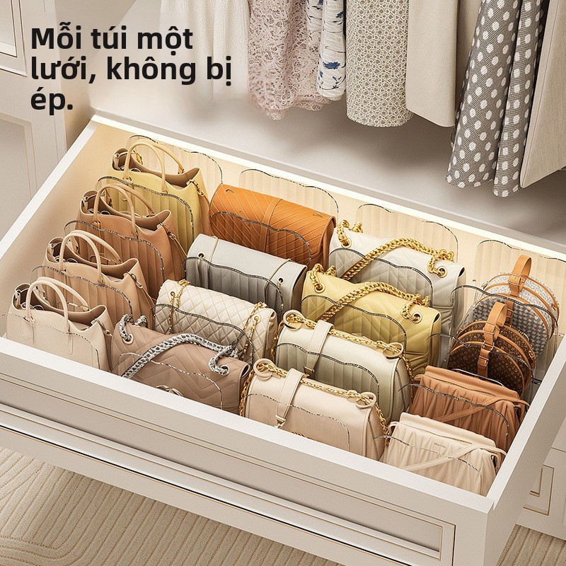 Bộ tách tủ quần áo đa chức năng-Hộp lưu trữ túi xách trong suốt, Dụng cụ sắp xếp tủ quần áo tiện dụng, Túi đựng đồ gọn gàng