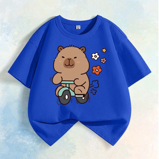 Áo thun nam bé trai in xe buýt Capybara, phong cách năng động, mặc ngoài hoặc trong