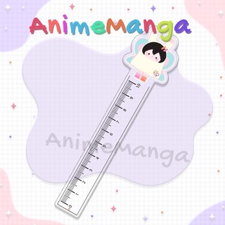 Thước kẻ OTP Thước kẻ  linh vật mỏ hỗn OTP chất liệu acrylic trong suốt 10cm