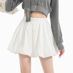 Đen Lông Tơ Bud Culottes Nữ 2025 Thiết Kế Eo Cao Quần Ống Rộng Ôm Hơn Nhìn Chữ a Váy 5.12