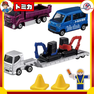 TAKARA TOMY Tomica Gift Let's Build a Town! Tomica Town Construction Site Set Mini Cars Toy for Ages 3 and Up