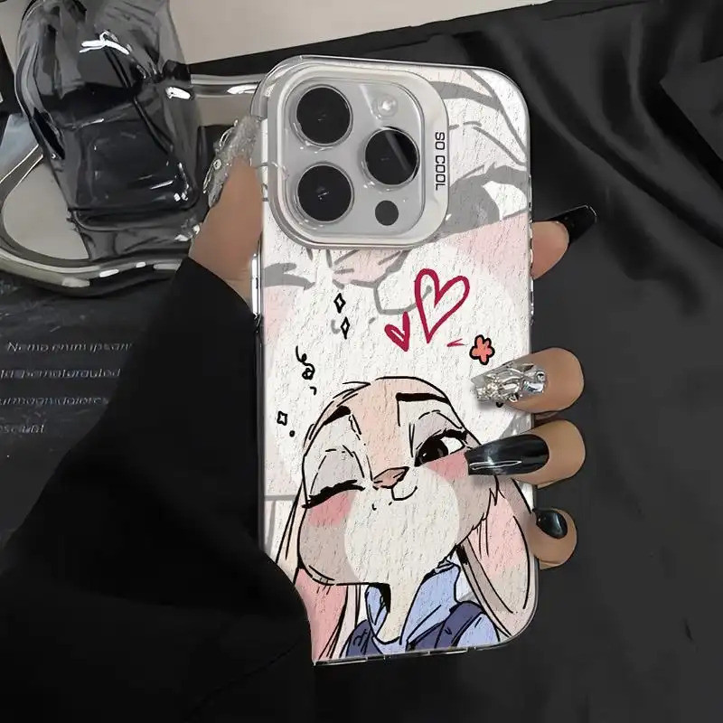 Ốp lưng họa tiết Judy Nick da PU, thiết kế độc đáo chống trầy tốt Bảo Vệ Camera Cấp iPhone 17/16/15/14/13/12/11/X/XS Max