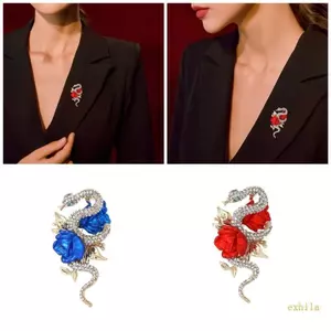 Trâm cài hợp kim sang trọng exhila với họa tiết hoa hồng và rắn phức tạp để đeo hàng ngày