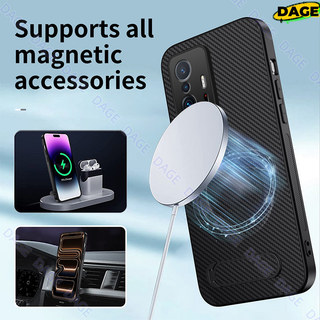 Ốp điện thoại chống sốc bằng sợi Carbon Armor Silicon cho Xiaomi 11X 11I Mi 11T Pro 12T Pro Mi 13T Pro có giá đỡ Ốp điện thoại cứng