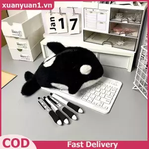 XUAN Hoạt Hình Sang Trọng Sát Thủ Cá Voi Túi Đựng Bút Dung Tích Lớn Văn Phòng Phẩm Túi Quà Tặng Học Sinh Cho Trường Văn Phòng Ngộ nghĩnh Hộp Đựng VN