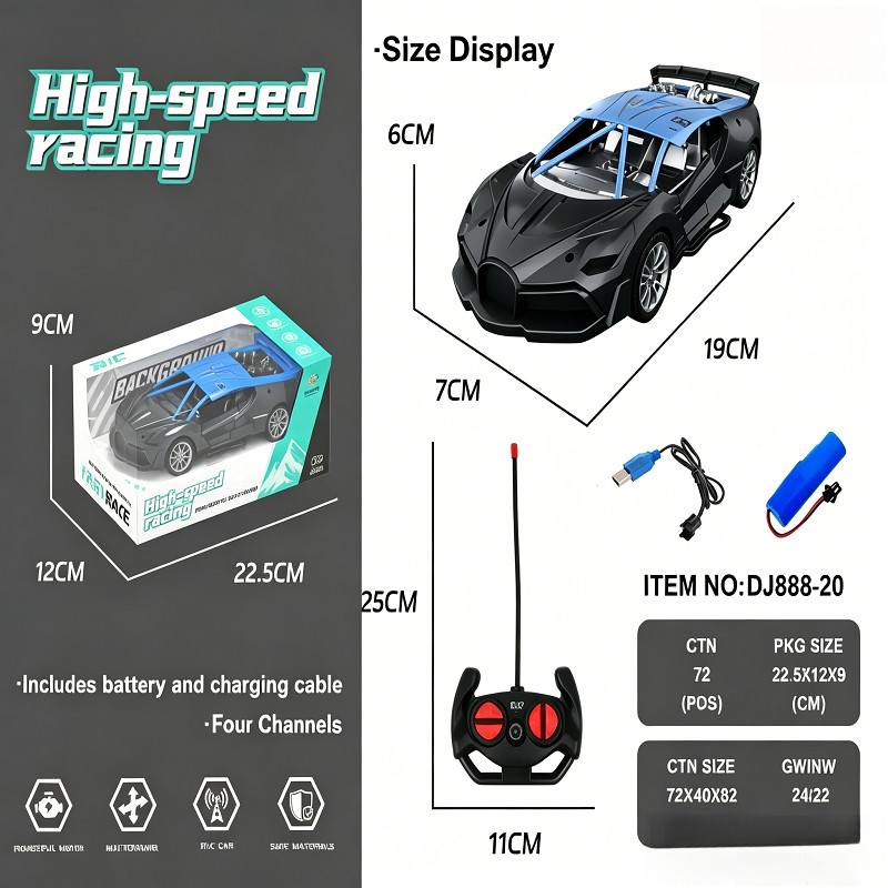 Xe RC điều Khiển Từ Xa – Chất Liệu Nhựa ABS Cao Cấp, An Toàn Cho Trẻ, Kèm Pin Và Cáp Sạc, Quà Sinh Nhật Cho Bé