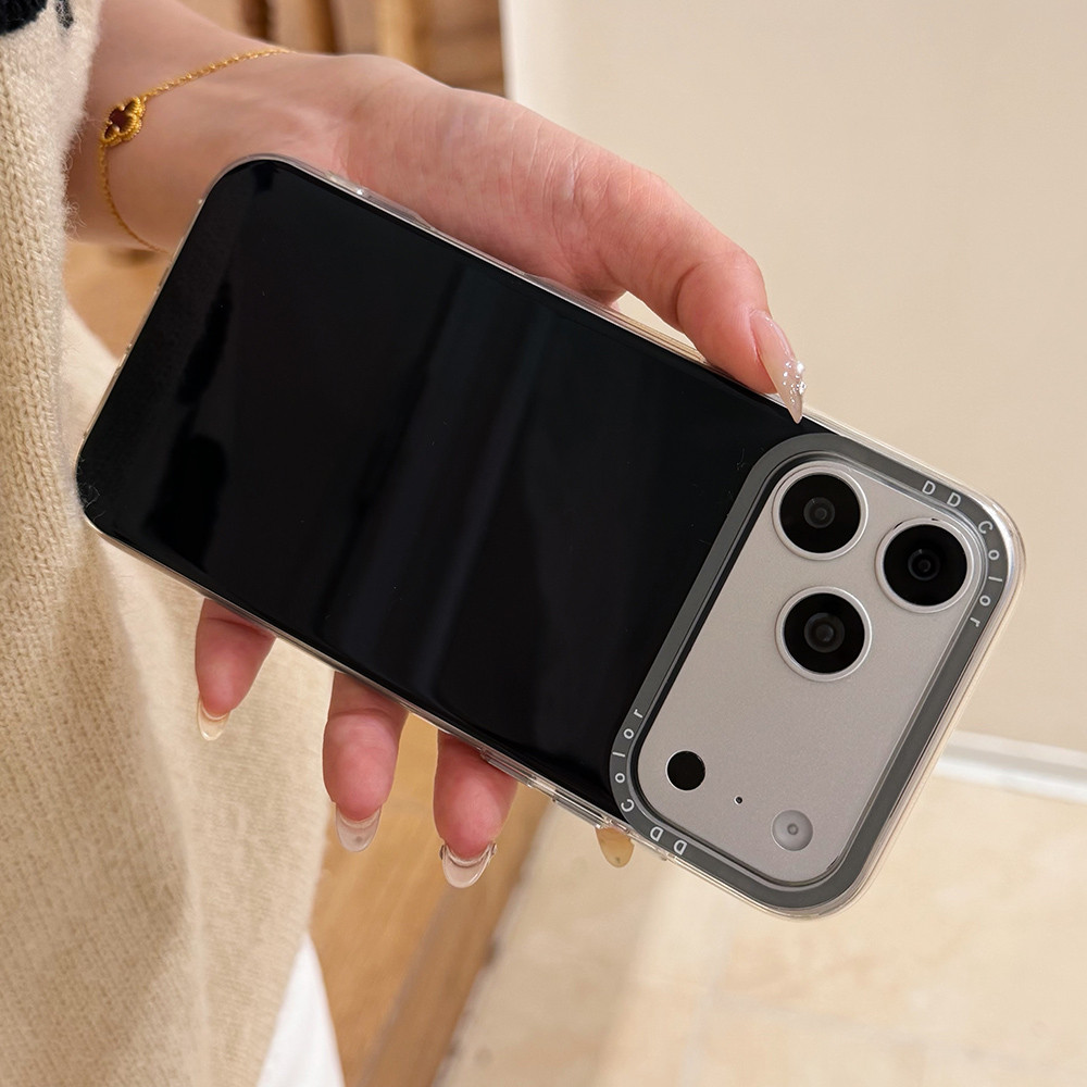 Ốp Điện Thoại Acrylic Màu Hồng Cho iPhone 17 Pro Max 16 15 14 13 Vỏ Bảo Vệ Chống Sốc