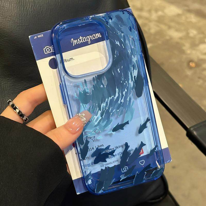 Đám cá đại dương sâu phù hợp với vỏ điện thoại 171615promax, iPhone 12, màu trong suốt