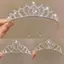 PNPIA- Vương Miện Cô Dâu Vàng Cưới Phụ Kiện Tóc Pha Lê Đính Kim Cương Giả Cô Dâu Cưới Tiaras Và Vương Miện Mũ Đội Đầu Trang Trí Tóc