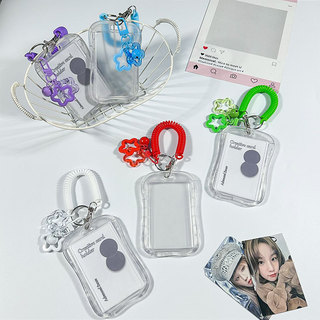 Gió Trong Suốt Đựng Thẻ Eo Nhỏ Xe Buýt Trong Suốt Đựng Thẻ Sinh Viên Tàu Điện Ngầm Cơ Sở Polaroid Mặt Dây Chuyền QZYB
