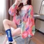 Áo khoác chống nắng hoa nhẹ dành cho nữ, dáng rộng vừa vặn, cỡ lớn, thoáng khí, có mũ trùm đầu