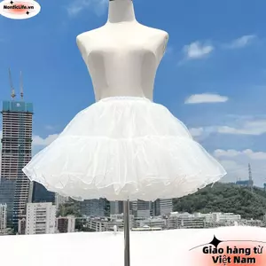 Váy phồng không xương NORDICLIFE, Váy sợi mềm 4 lớp màu trắng Petticoat, Phụ kiện Cosplay Fluffy Crinolinas Gothic Đáy váy Hỗ trợ