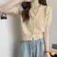 Áo thun Cardigan ngắn tay dệt kim thời trang thông thường dành cho nữ mới