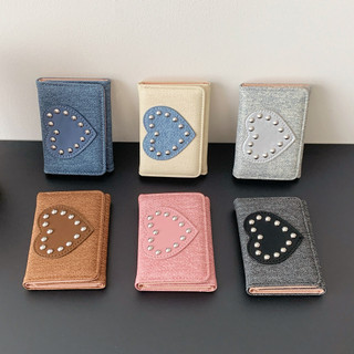 Ví nữ có thể gập lại lấy cảm hứng từ Denim hợp thời trang Ví đựng thẻ đa năng dung lượng lớn Ví đựng tiền mặt