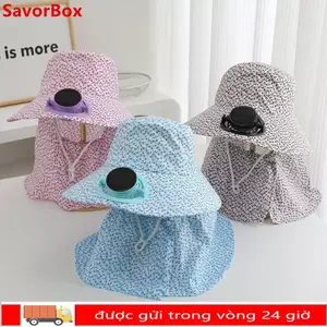 Mũ quạt SAVORBOX, Mũ chống nắng thoáng khí chống tia cực tím, Mũ chống nắng Sạc USB Tấm chắn nắng dài 300MA Mũ quạt làm mát hiện tại Chọn trà