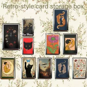 Hộp đựng thẻ tín dụng Retro Bảo vệ hộp hợp kim kẽm cổ điển Hộp đựng danh thiếp Sách dành cho du lịch ngoài trời Đi bộ đường dài jiwvn