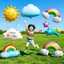 1 / 2 / 3 Chiếc Mới Cầu Vồng Mây Bóng Bay Dễ Thương Mỉm Cười Bóng Bay Cho Trẻ Em Tiệc Sinh Nhật Cho Bé Tắm Trang Trí Phòng Đạo Cụ Ảnh