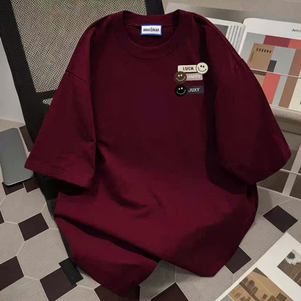 Áo phông cotton unisex nam nữ thoải mái, thiết kế chữ LUCKKY in ngực - THOITRANG
