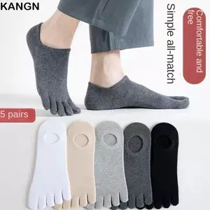 Tất thể thao KANGN, Tất vô hình năm ngón bằng Cotton thông thường, Tất thuyền chạy bộ thoáng khí chống trượt