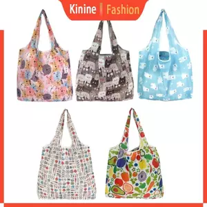 Túi mua sắm có thể tái sử dụng di động KIN với sức chứa lớn Túi tạp hóa có thể gập lại và giặt được để sử dụng đa năng