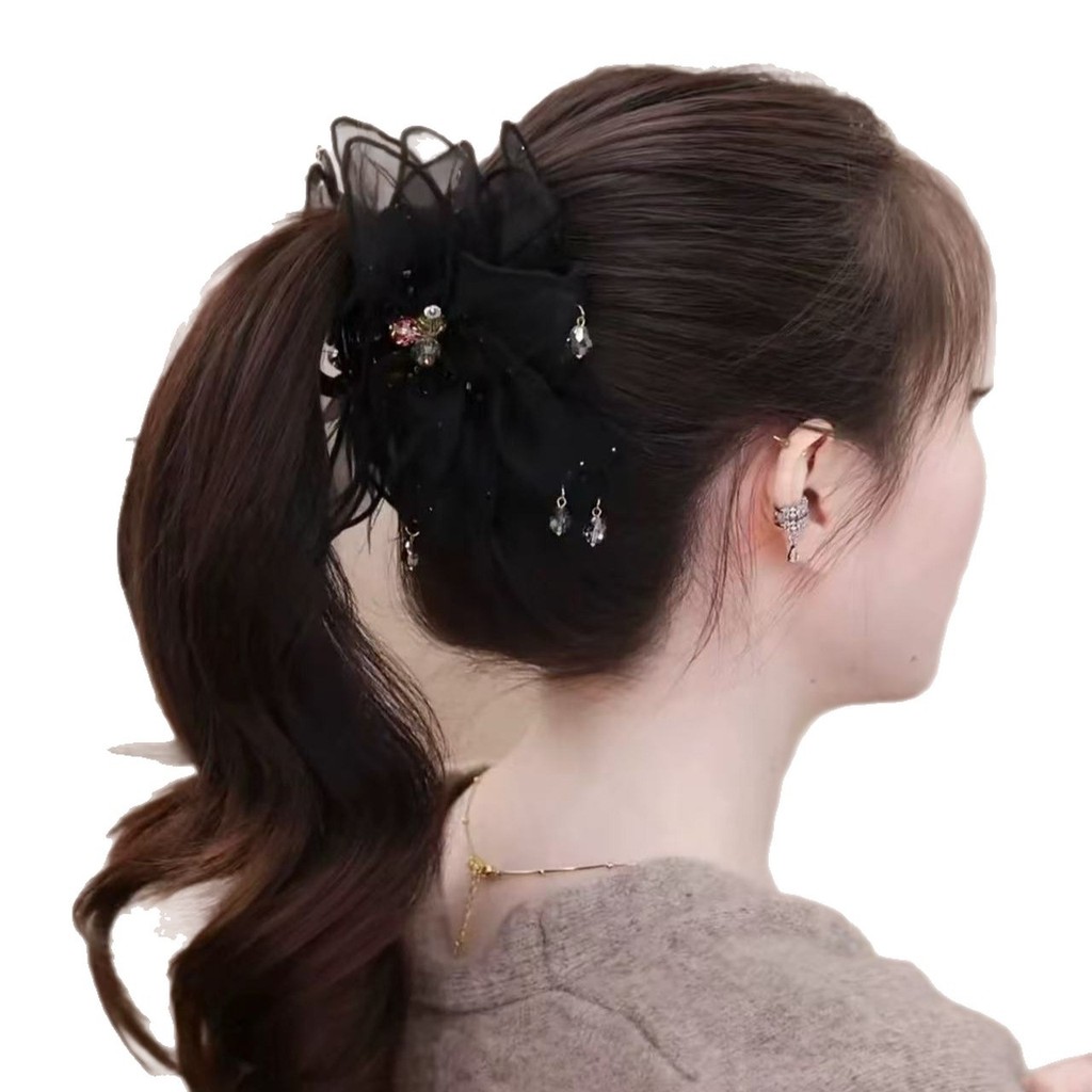 26 Phong Cách Mới Sương Mù Lông Vũ Hoa Tóc Nữ Đầu Lưng Tóc Cá Mập Kẹp Retro Cao Cấp Cảm Giác Tóc Tập Vuốt Kẹp Mũ Đội Đầu