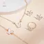 HNKMP 5 Mặt Dây Chuyền Bướm Thời Trang Bông Tai Nelace Vòng Tay Bộ Dành Cho Nữ Bộ Trang Sức Cô Dâu Cưới Món Quà Trang Sức.