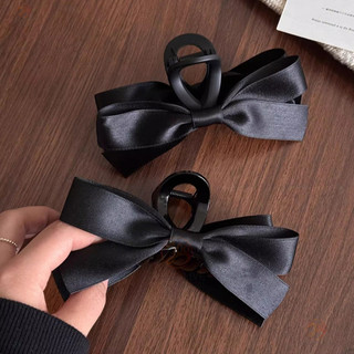 Kẹp tóc hai mặt nơ lớn phong cách Hepburn đen cao cấp, dễ dàng kết hợp với nhiều kiểu tóc