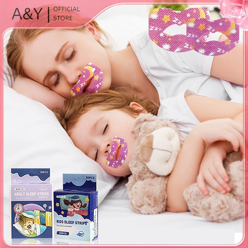 Miếng Dán Chống Ngáy A & Y - Hộp 30 cái, Hỗ Trợ Thở Miệng Và Mũi Khi Ngủ Đối Với Người Lớn Và Trẻ Em