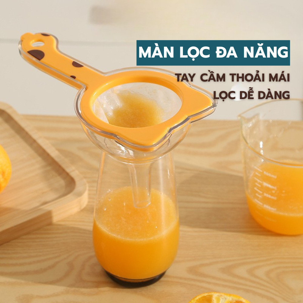 Phễu Lọc 2 Tầng 2 Trong 1 Có Tay Cầm - Bộ Lọc Hai Lớp Đa Năng Lọc Nước, Lọc Bã, Làm Đồ Ăn Dặm Cho Bé Tiện Lợi