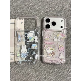 Ốp Điện Thoại Thích Hợp Cho iPhone 7 8 X XS XR XSMAX 11 12 13 14 15 16 17 Pro max Plus Air Snowflake Miffy Rabbit kt Cat Vỏ Bảo Vệ Chống Sốc Bao Gồm Tất Cả ZGSV