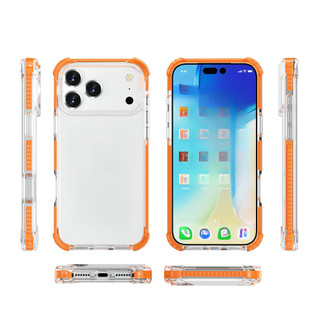 Ốp điện thoại Acrylic dày trong suốt có bốn góc chống sốc cho iPhone 17 16 15 14 13 12 11 Pro Promax 17 Air Plus có khung chống trượt màu