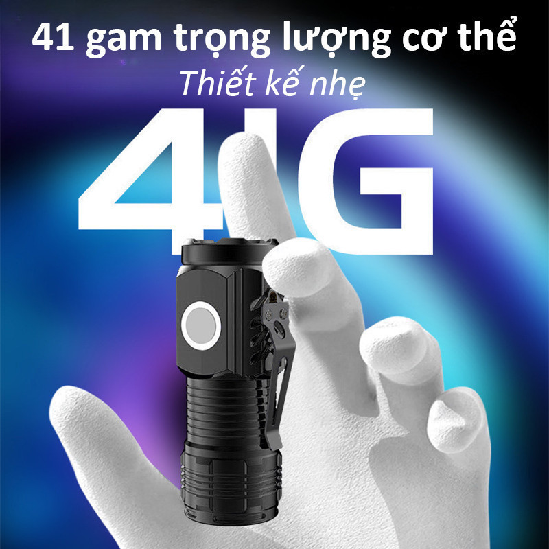 Đèn Pin Mini Siêu Sáng Chống Nước - Nhiều Chế Độ Chiếu Xa, Sạc Tiện Lợi Cho Du Lịch & Hoạt Động Ngoài Trời