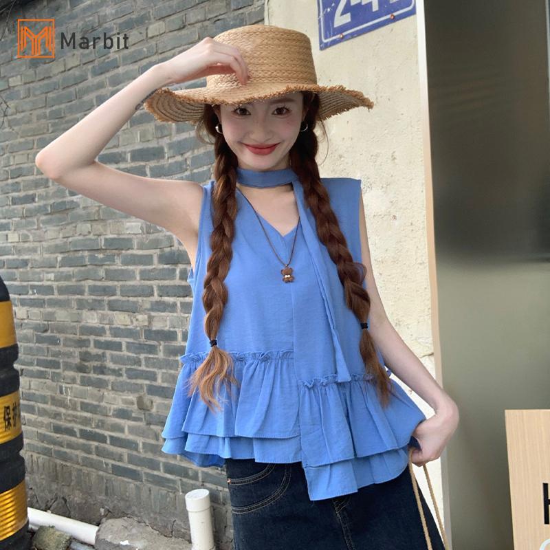 Áo Marbit Hàn Quốc cổ chữ V, tay rời, thiết kế nổi bật - Phù hợp mọi ngày cho nữ mới