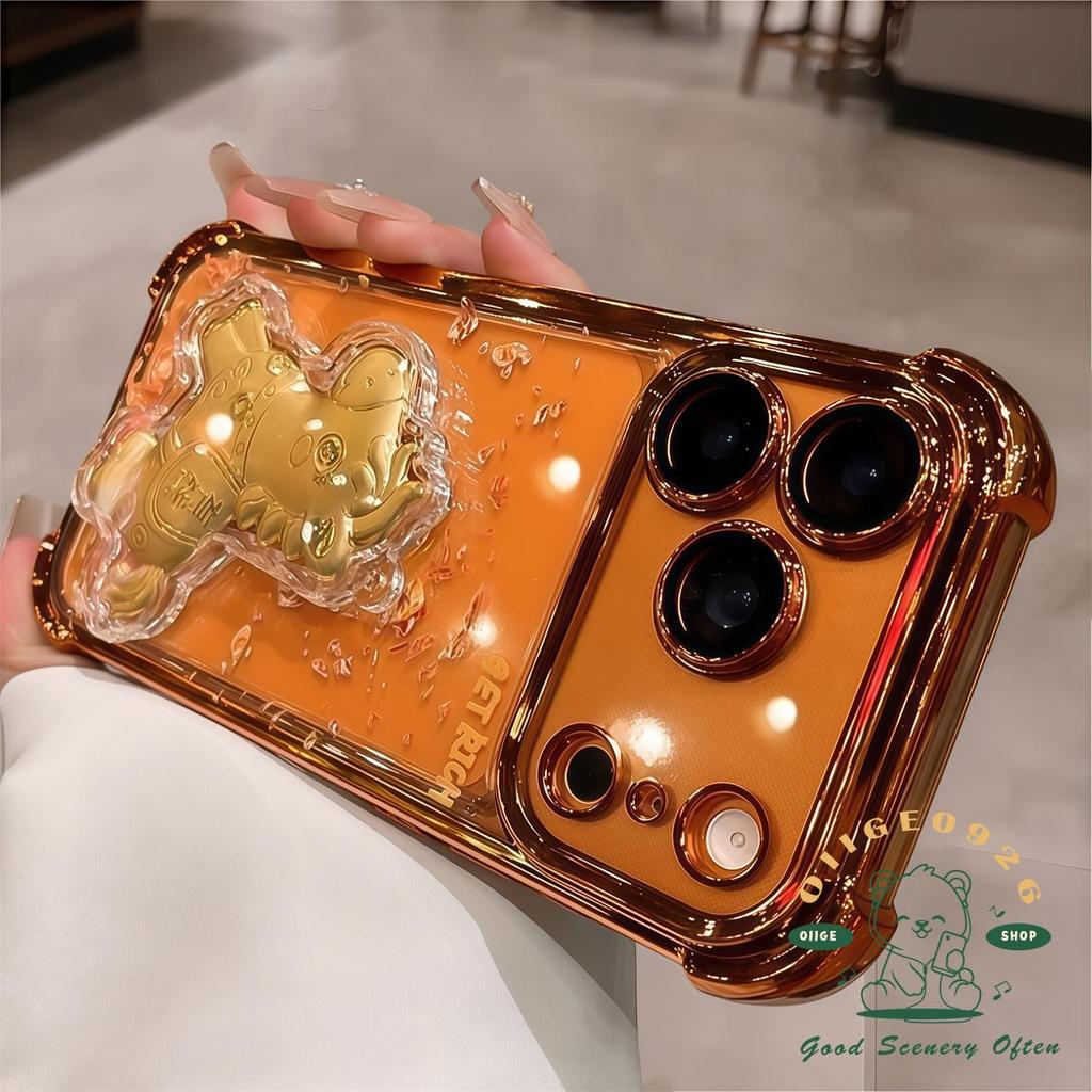 【 Ốp lưng iPhone17 】 Ốp điện thoại mạ chống rơi 2026 Year of the Horse iPhone17 Pro Max 16 15 14 13 12 11 cho vỏ iPhone Vỏ mềm silicon TPU chống sốc