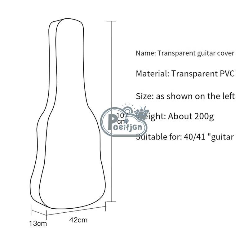 1 Mảnh Đàn Guitar Bụi Trong Suốt Trong Suốt Chống Bụi Chống Thấm Nước Acoustic Điện Đàn Guitar Bảo Vệ Túi Bảo Quản