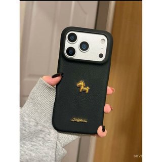 Ốp Điện Thoại Thích Hợp Cho iPhone 7 8 X XS XR XSMAX 11 12 13 14 15 16 17 Pro max Plus Air Năm Mới Họa Tiết Da Đỏ Ba Chiều Mạ Vàng Pony Chống Sốc Vỏ Bảo Vệ Chống Sốc Bao Gồm Tất Cả Ốp lưng SULU