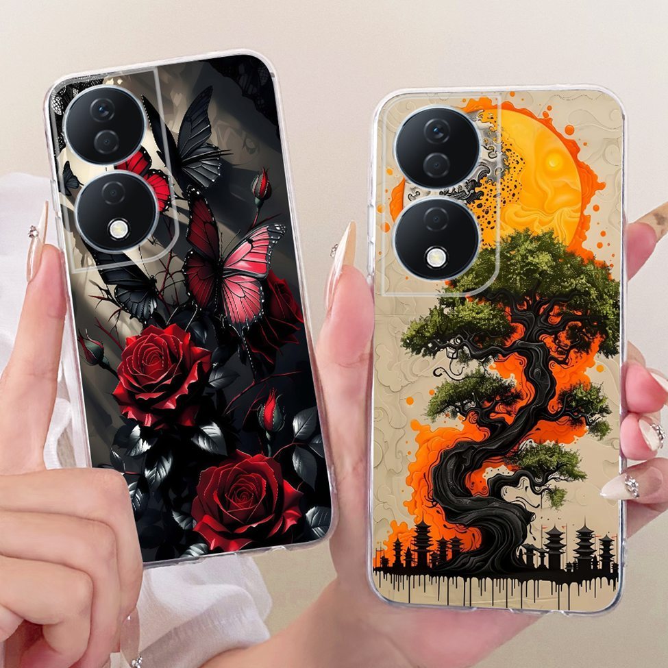 Vỏ trong suốt Honor X7B Vỏ hình con bướm thời trang dễ thương Vỏ sơn mát mẻ ngộ nghĩnh CLK-LX1 CLK-LX2 CLK-LX3