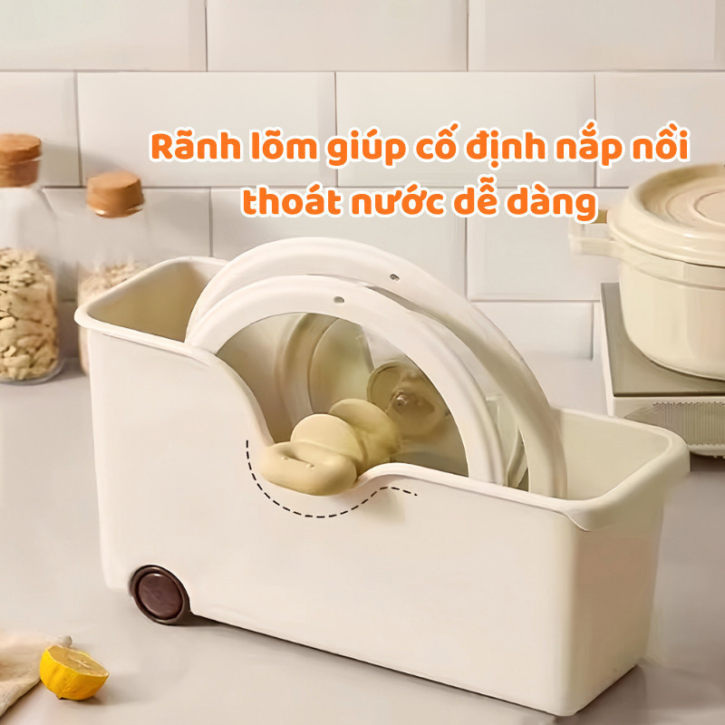 Khay Đựng Đồ Nhà Bếp Đa Năng Có Bánh Xe Tiện Lợi, Kệ Để Đồ Gầm Bếp, Tủ Bếp Sắp Xếp Gọn Gàng
