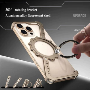 Ốp Điện Thoại Huỳnh Quang Kim Loại Hình Chữ Z Cho iPhone 14 15 16 17 Pro Max Plus Hợp Kim Nhôm 360 ° Vỏ bảo vệ khung xoay