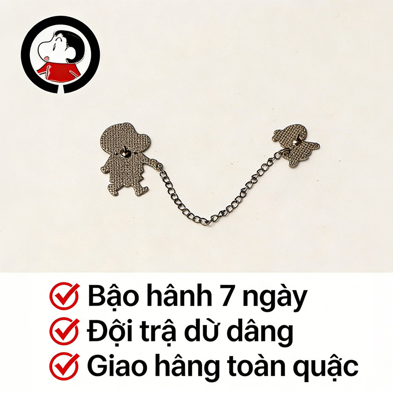 Huy Hiệu áo Shin Crayon Kéo Bánh Xe, Huy Hiệu Dây Chuyền độc đáo, Phụ Kiện Trang Phục Anime