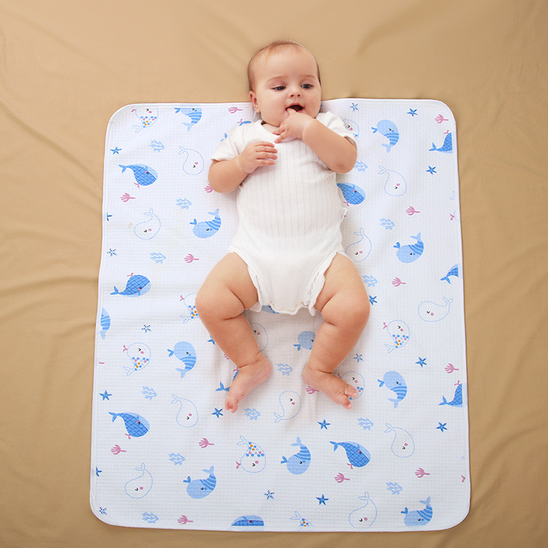 Tấm lót chống thấm cho bé 4 lớp cao cấp, miếng lót chống thấm cho bé thay tã bỉm size 50x70cm CaSi BaBy