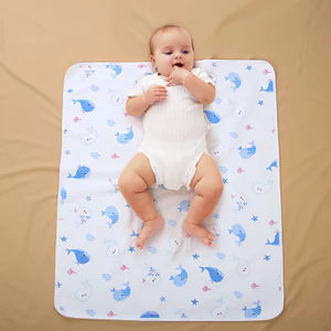 Tấm lót chống thấm cho bé 4 lớp cao cấp, miếng lót chống thấm cho bé thay tã bỉm size 50x70cm CaSi BaBy