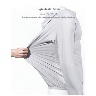Plus Size Nam Có Mũ Trùm Đầu Làm Mát Quá Khổ Chống Nắng Áo Khoác Thể Thao Thoáng Khí