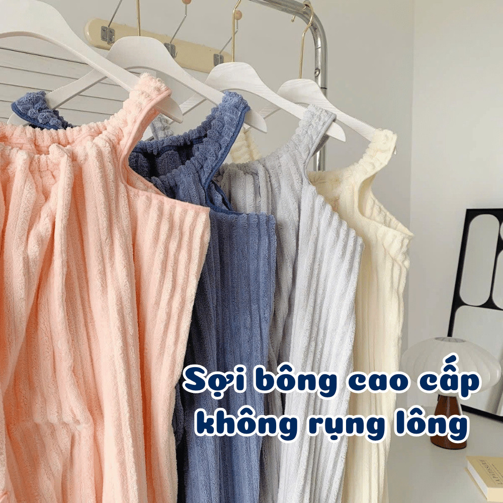 Váy Choàng Tắm Nữ HomeMate Siêu Thấm Hút – Khăn Quấn Body Microfiber Mềm Mịn, Dày Dặn Không Rụng Lông