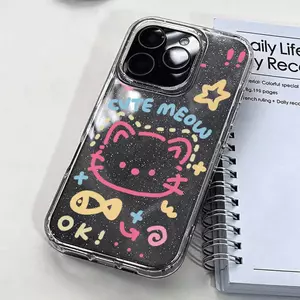 Phấn mèo cho iPhone 17promax trường hợp điện thoại 1615plus trường hợp bột flash141312pro