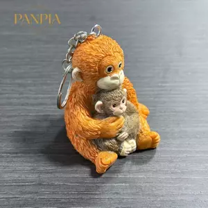 PNPIA- Dễ Thương 3D Bền Đấm Khỉ Móc Khóa Động Vật Mặt Dây Chuyền Chìa Khóa Cho Ví Bapa Trang Sức Trang Trí