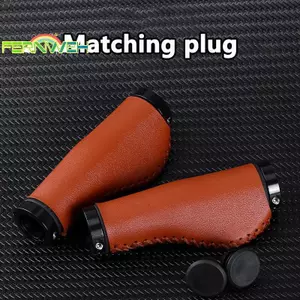 Tay cầm xe đạp bằng da cổ điển - Tay cầm Lo-On bằng da PU dành cho xe đạp leo núi, Vỏ tay cầm chống trượt khâu tay [MỚI]