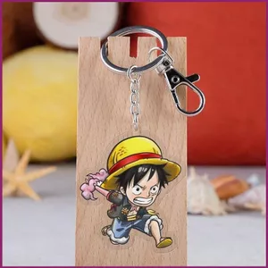 YT4 One Piece Móc Khóa Luffy Sanji Zoro Nami Usopp Acrylic Trong Suốt Mặt Dây Chuyền Học Sinh Schoolbag Dễ Thương Handmade DIY Gif