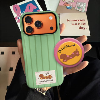 Ốp bảo vệ chân đế hình trái tim sọc xanh cho iPhone 11 12promax 13pro15pro 15promax 14 14promax 14promax 14pro 16 pro max 16 plus 17 17promax hai trong một