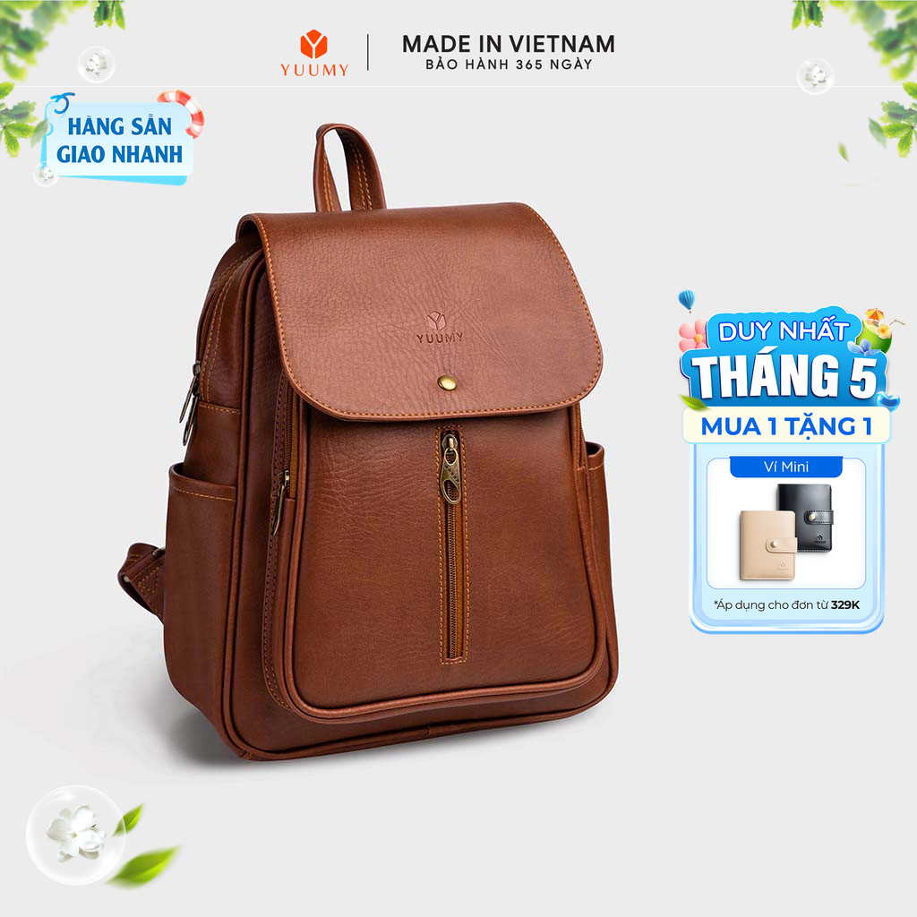Balo Yuumy (Thời trang nữ basic đựng vừa A4 - Balo da YBA5) Bagsmart - 1